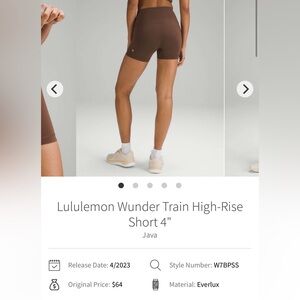 Lululemon Wunder Train High-Rise Short 4"